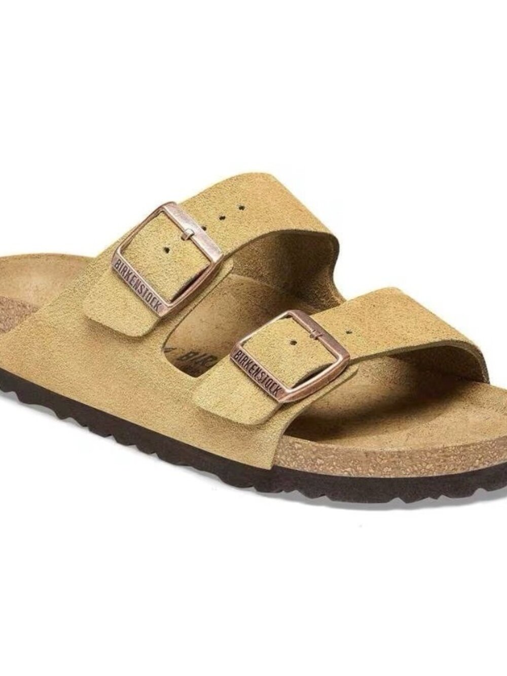 Birkenstock Arizona Buckle Latte Cream Suede Leather Sandals Slides 9.5 US/40 EU